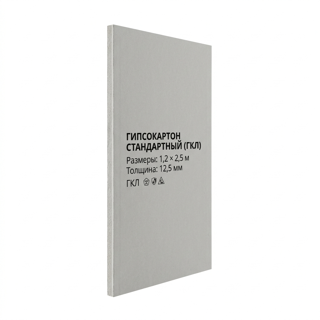 Гипсокартон 12,5 мм 1,2×2,5 м