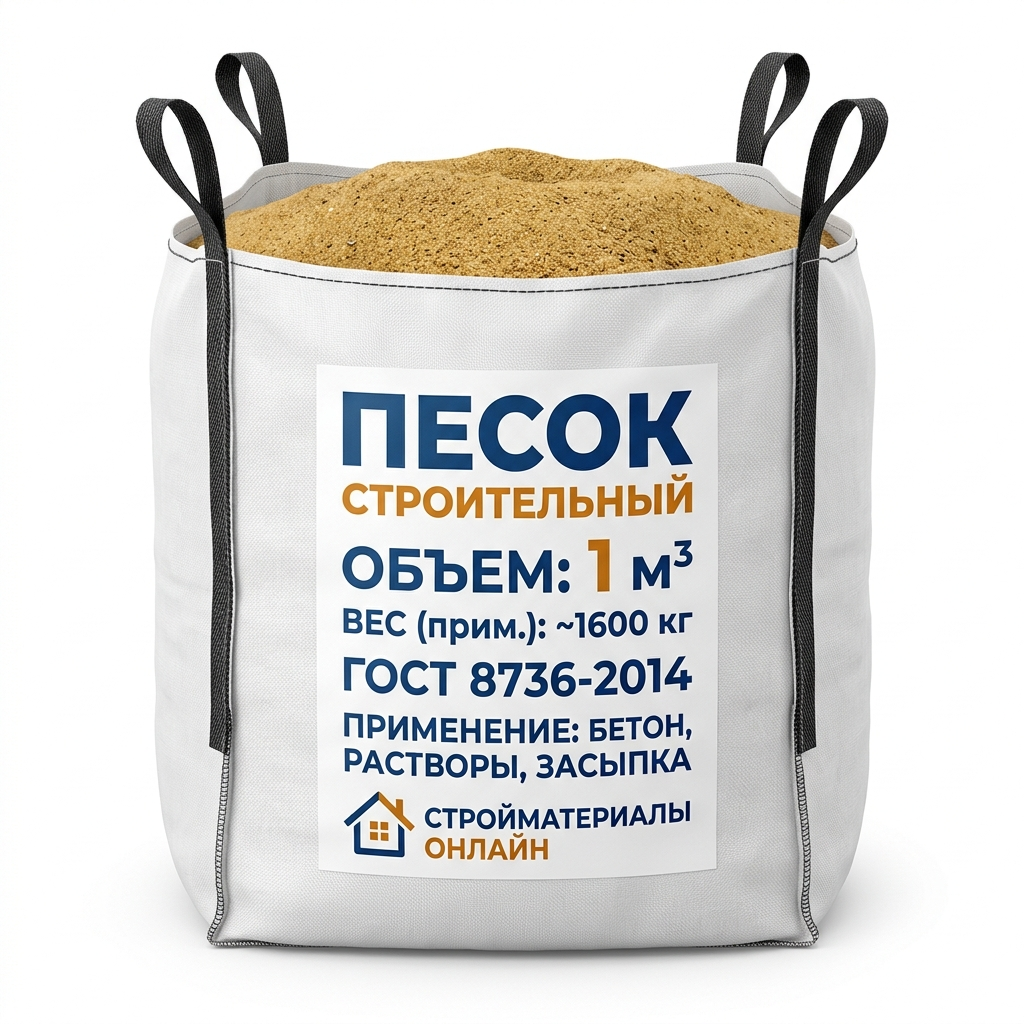 Песок строительный, 1 м³